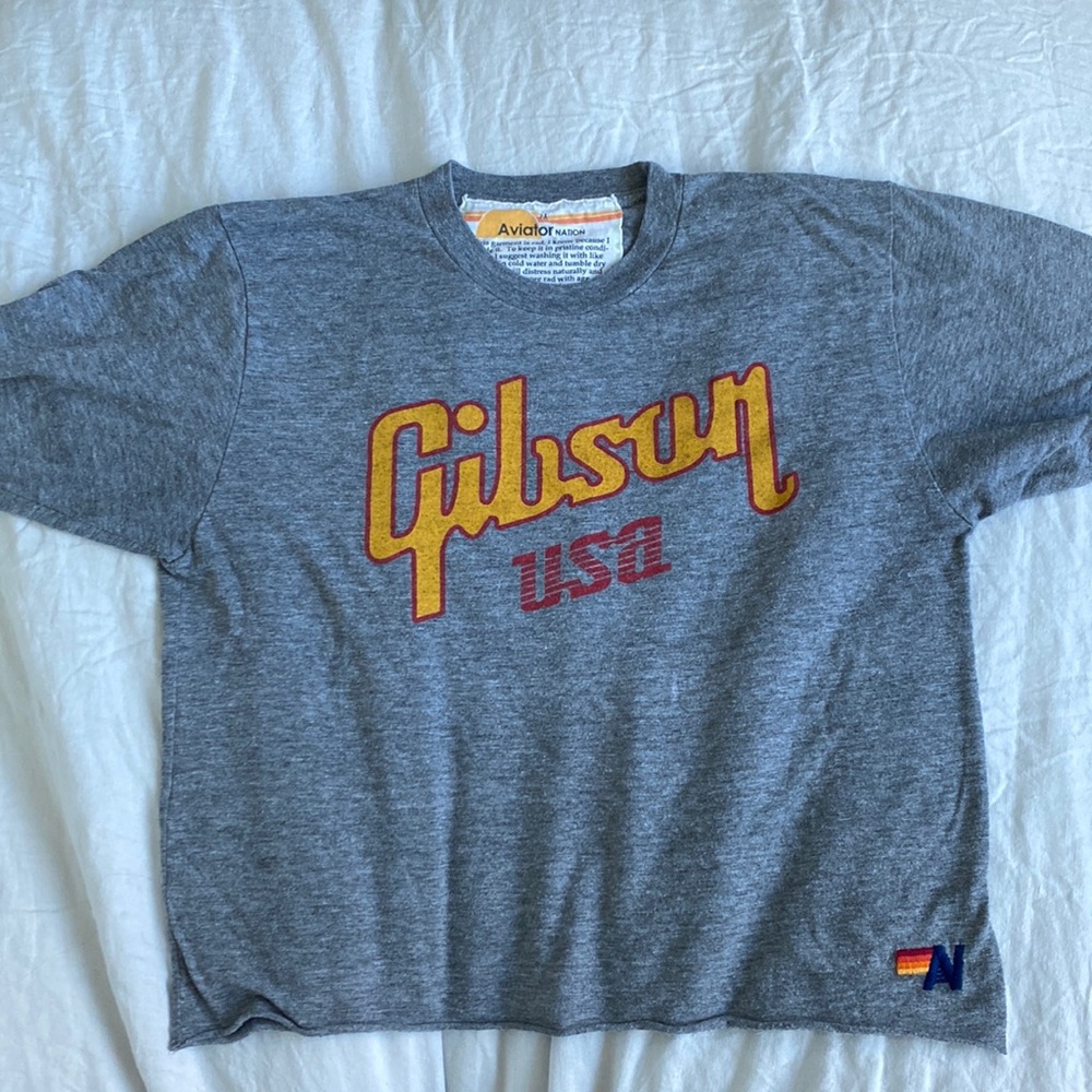 Aviator Nation Crop Boyfriend Tee - Gibson